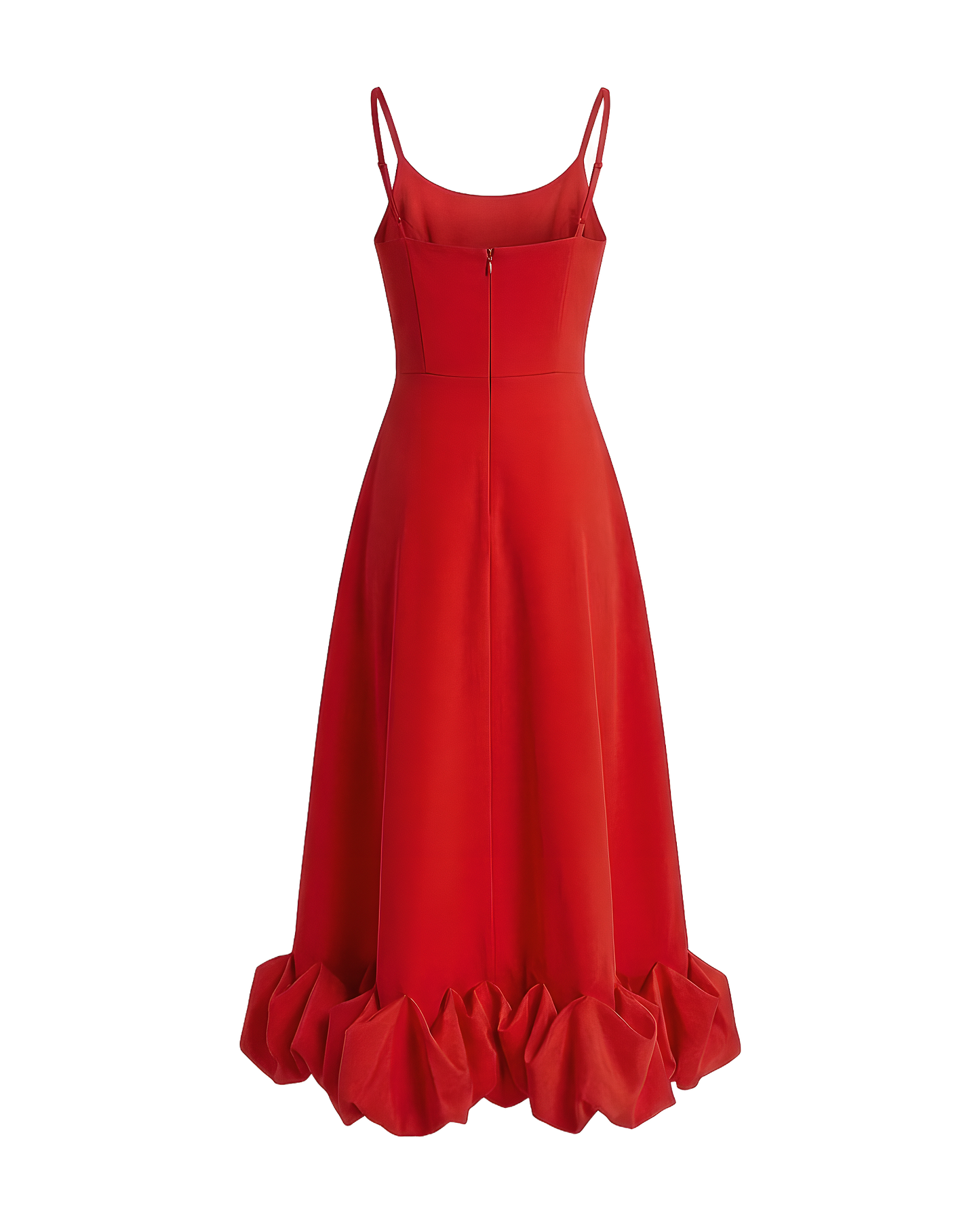 Scarlet Ruffle Hem Midi Dress