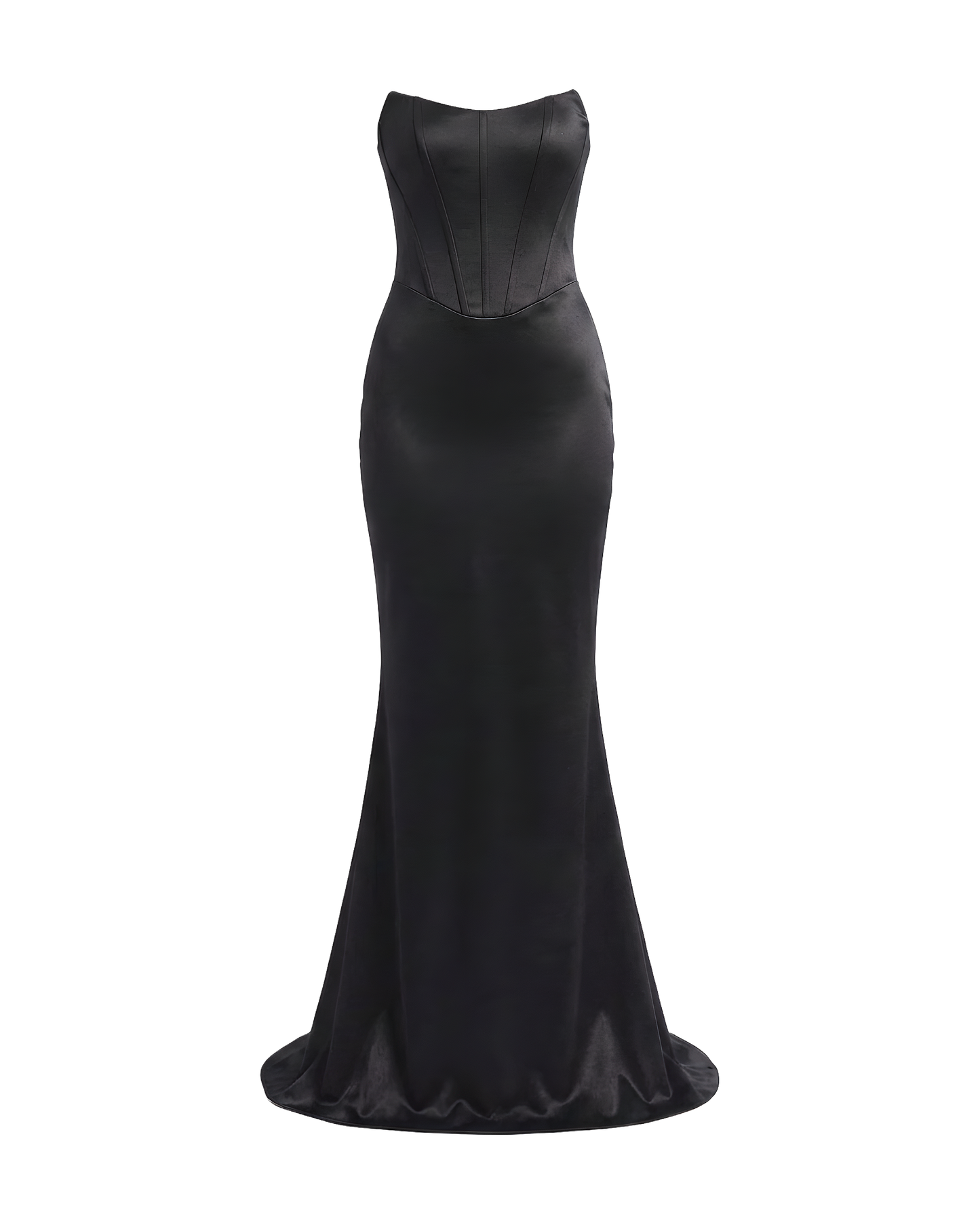 Strapless Satin Corset Maxi Dress