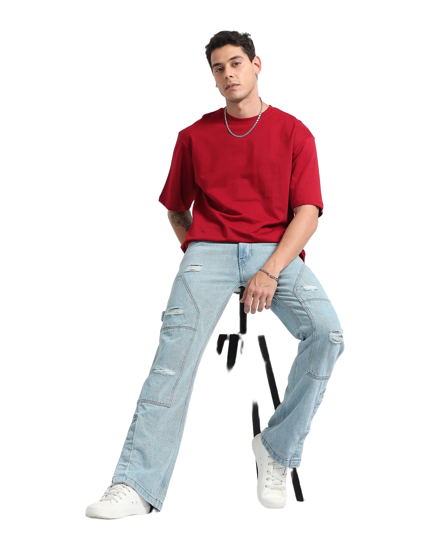 Oversized Red Streetwear Cotton T-Shirt