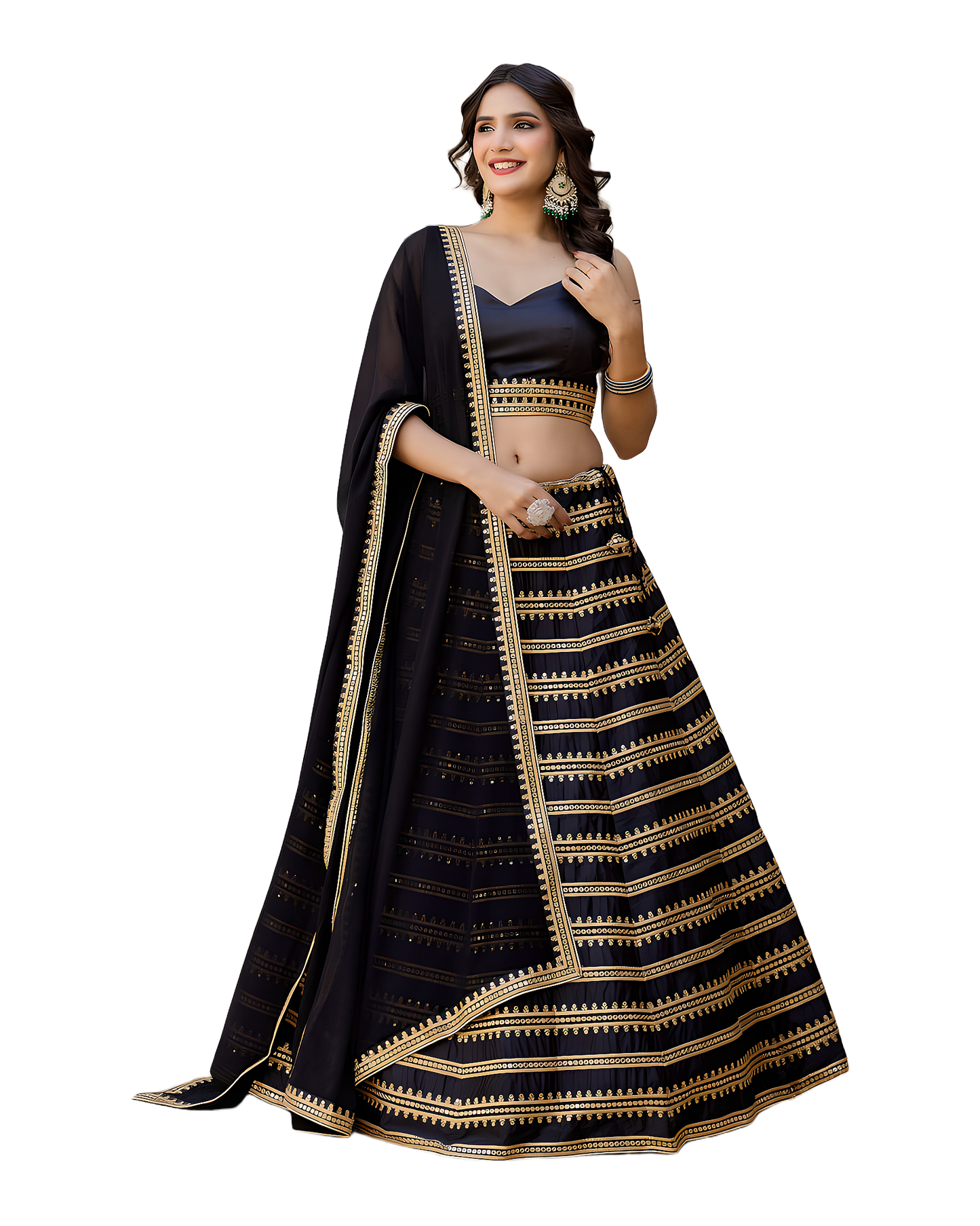 Traditional Zari Embroidered Designer Lehenga Set