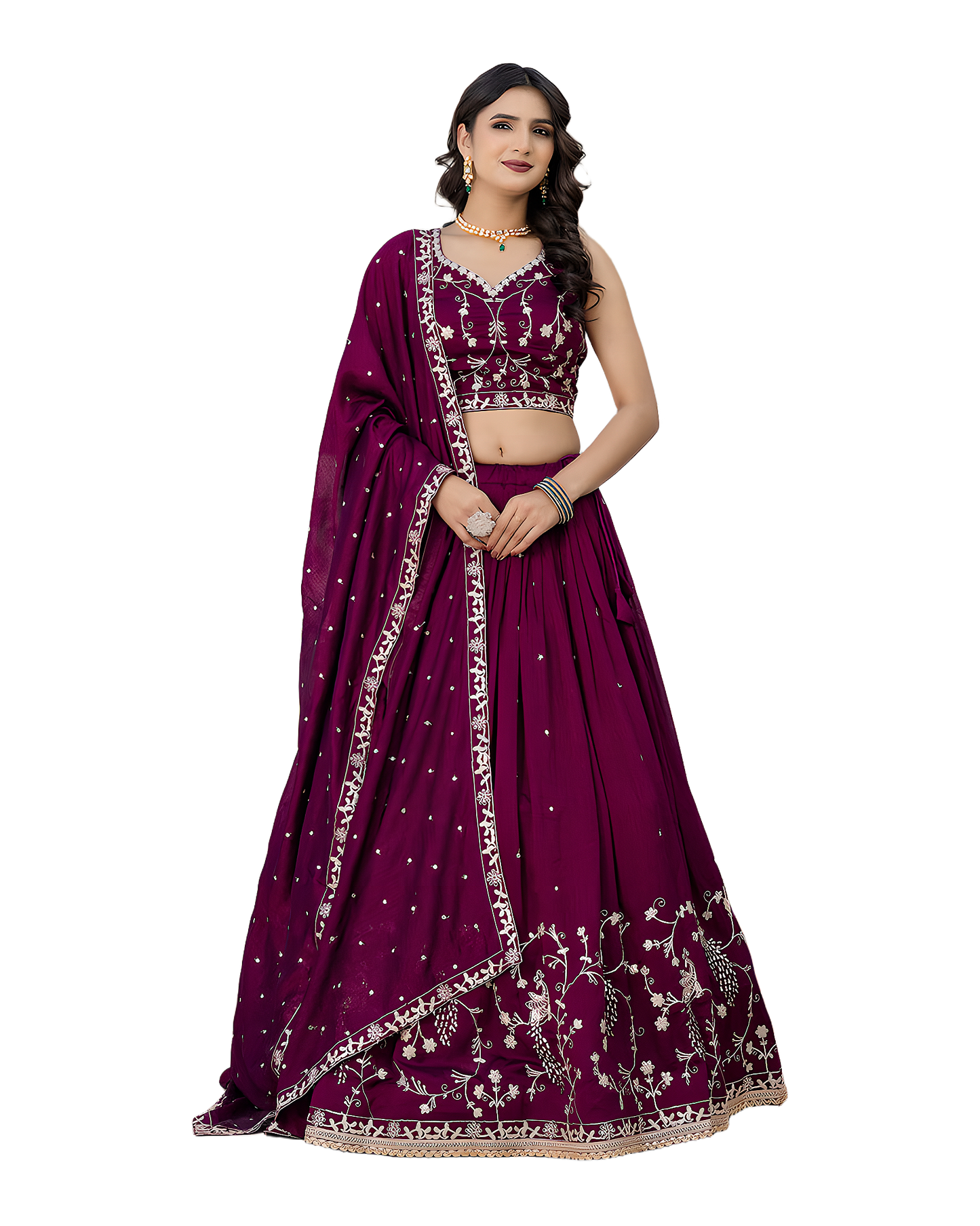 Floral Embroidered Designer Lehenga Set