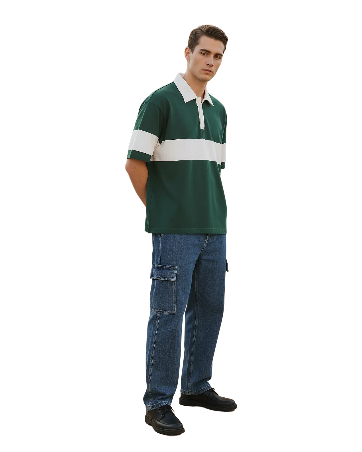 Contrast Stripe Casual Polo Shirt