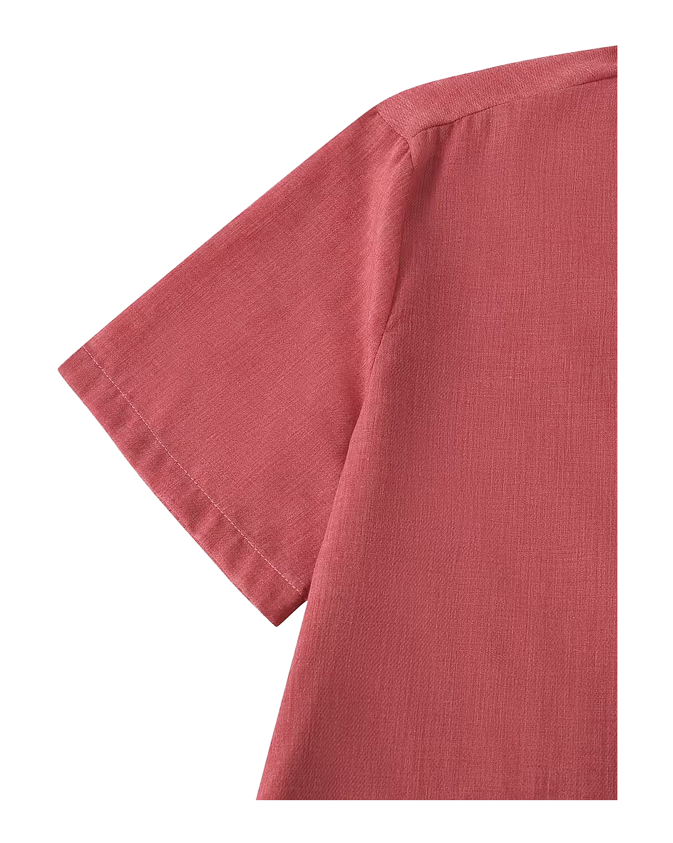 Relaxed Fit Short Sleeve Button Shirt