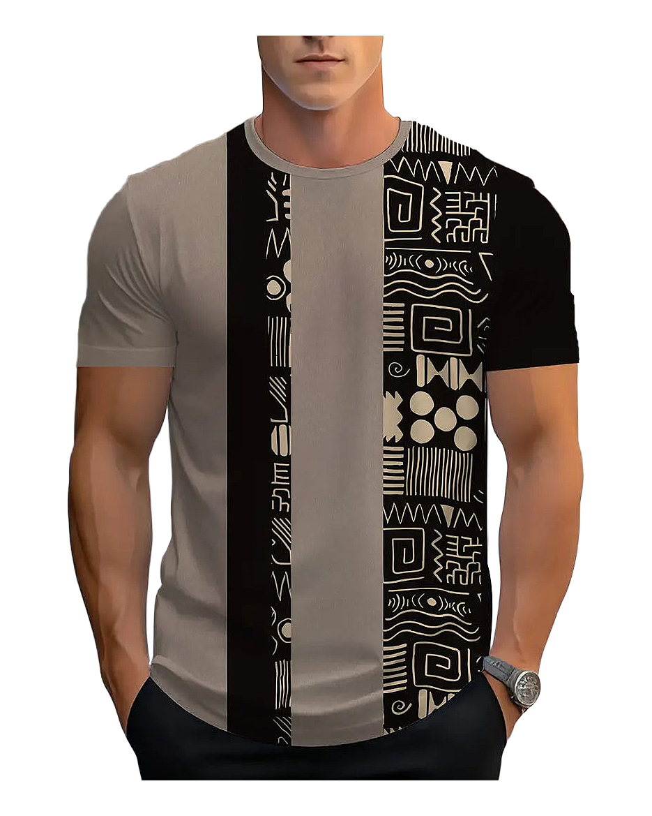 Monochromatic Tribal Stripe Tee