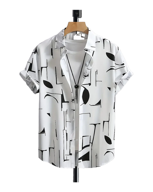Geometric Print Casual Shirt