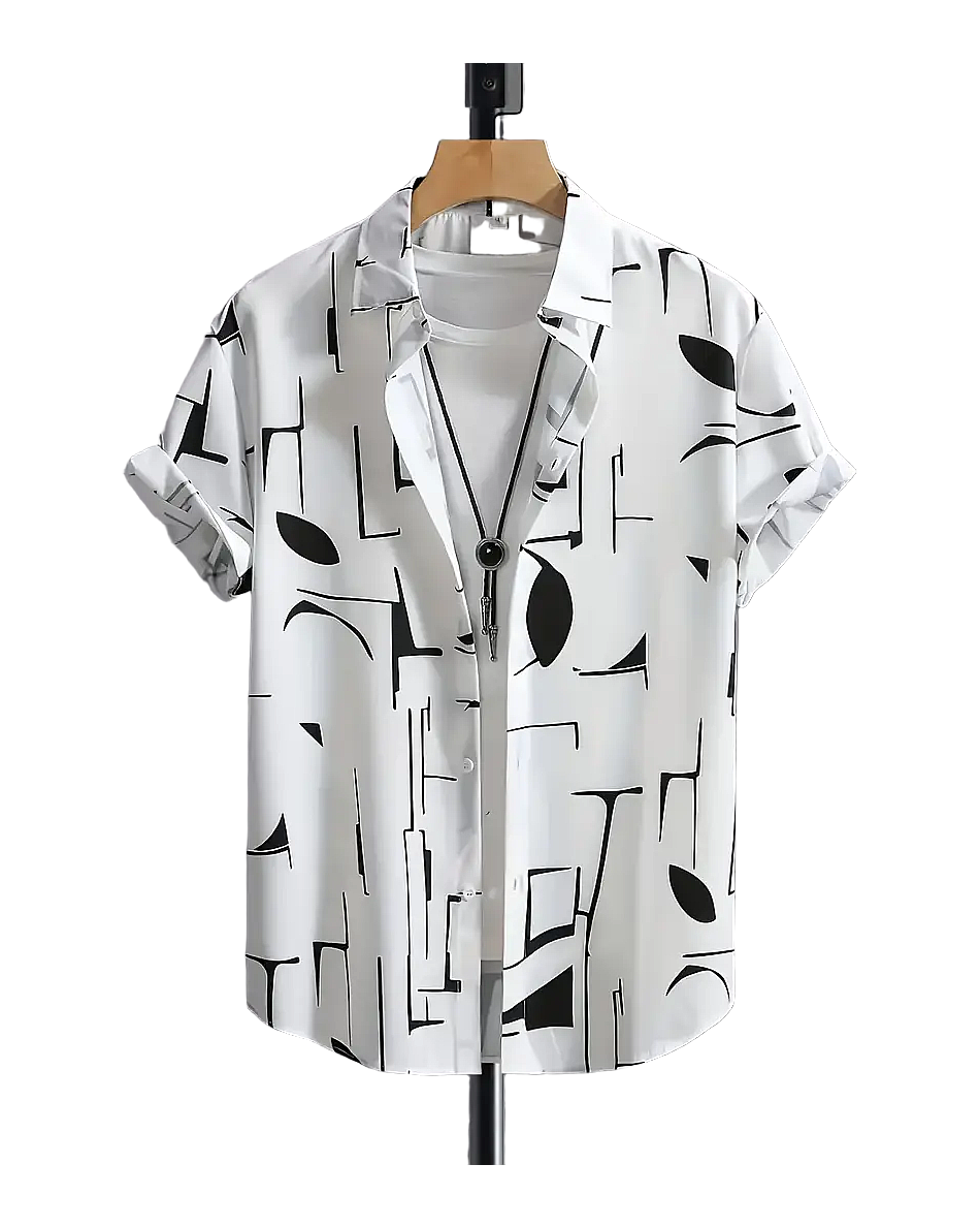 Geometric Print Casual Shirt