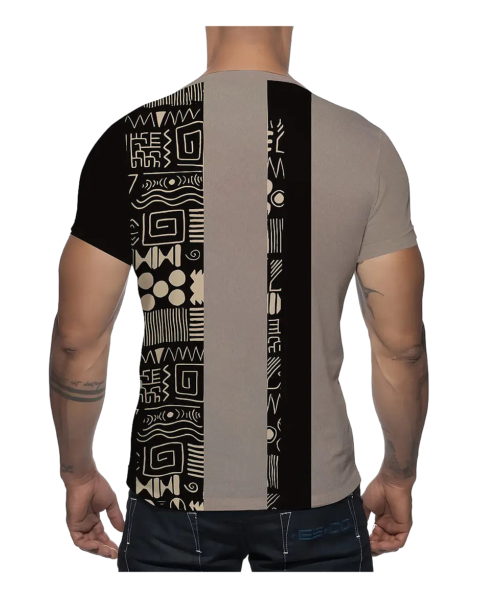 Monochromatic Tribal Stripe Tee