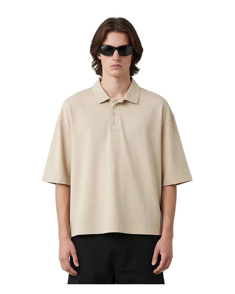 Oversized Minimal Casual Polo Shirt