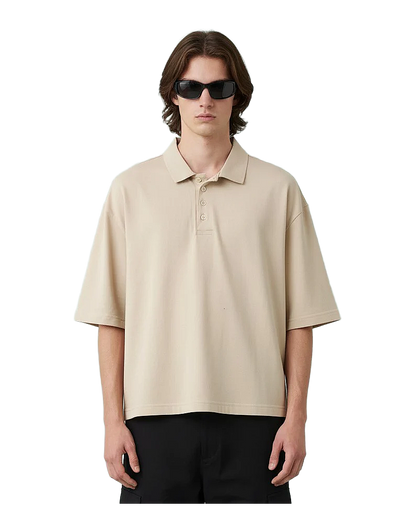 Oversized Minimal Casual Polo Shirt