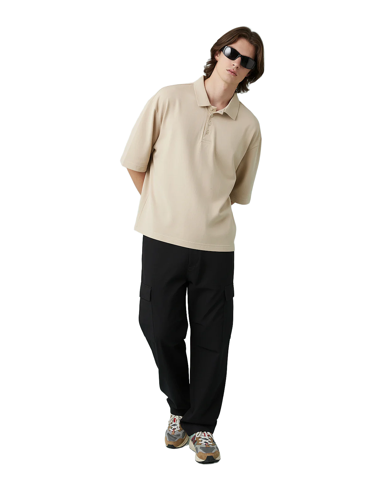 Oversized Minimal Casual Polo Shirt