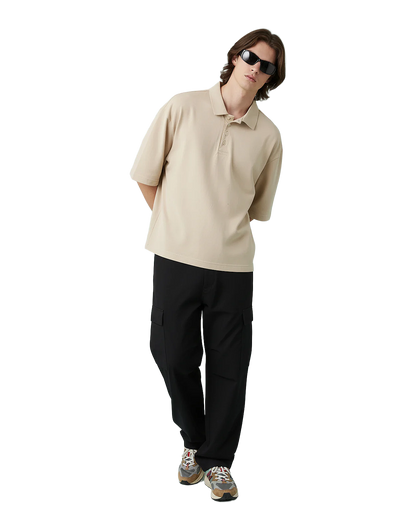 Oversized Minimal Casual Polo Shirt