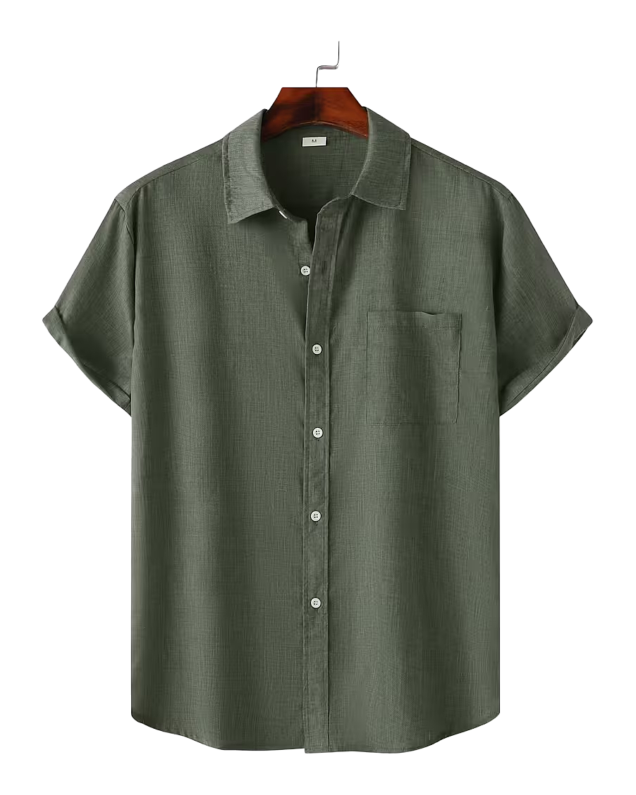 Relaxed Fit Short Sleeve Button Shirt
