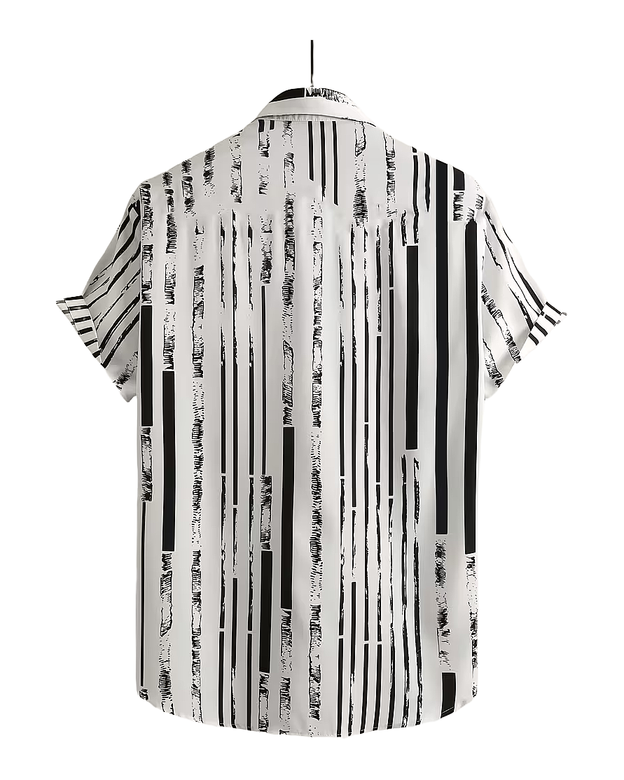 Abstract Stripe Casual Street Shirt