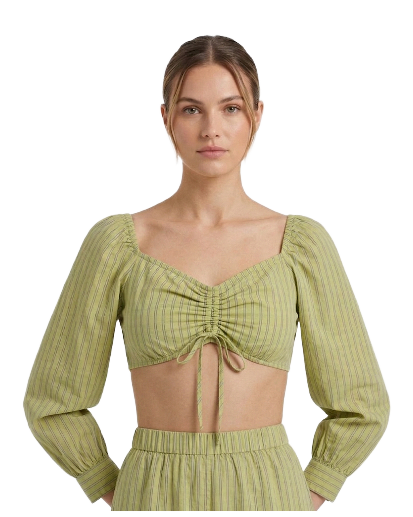 Striped Ruched Crop Top
