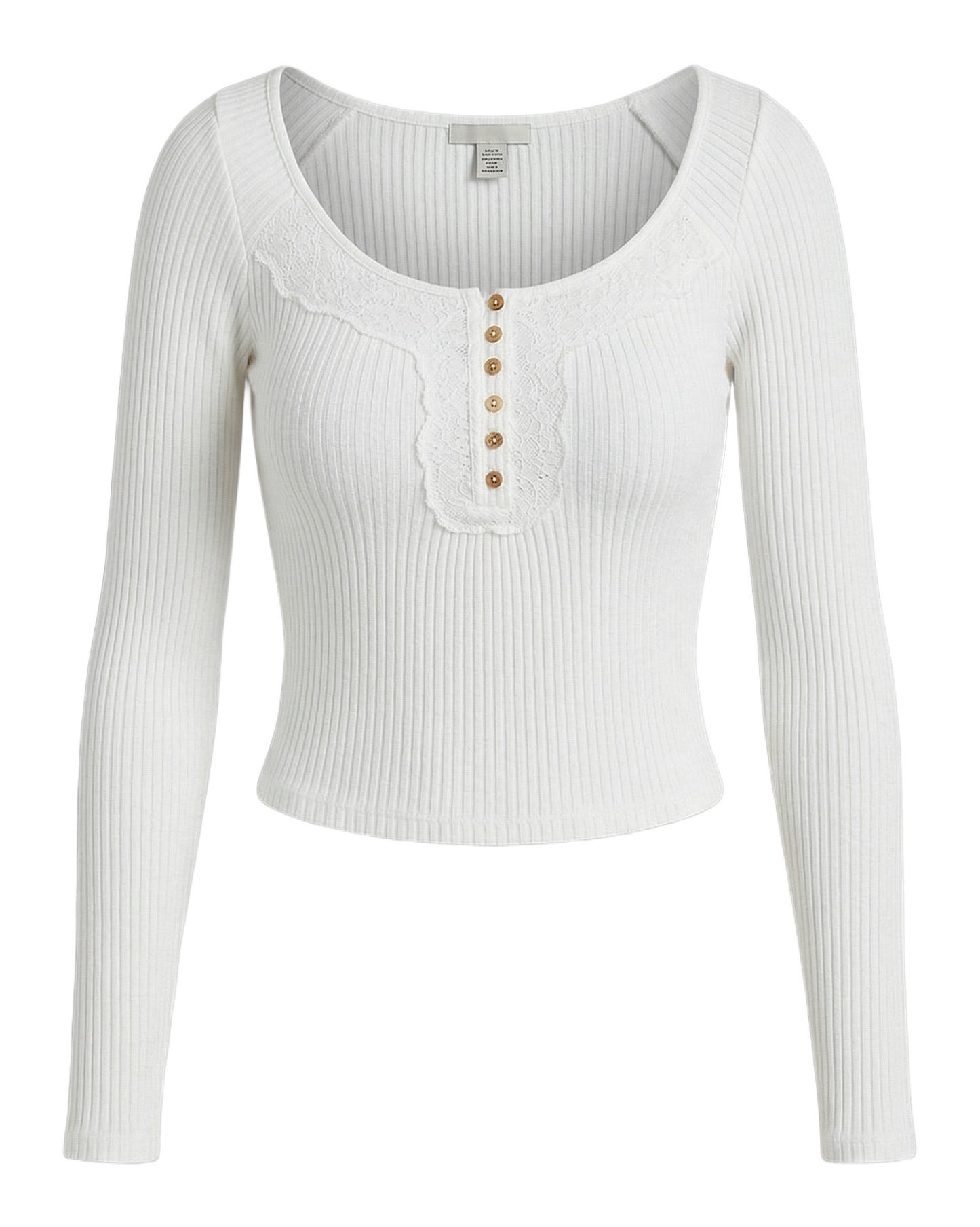 Ribbed Button Knit Crop Top