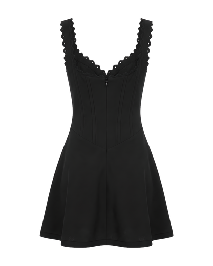 Scallop Strap Corset Mini Dress