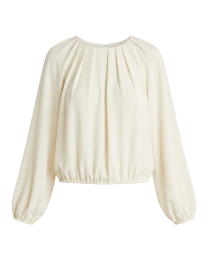 Pleated Long Sleeve Top