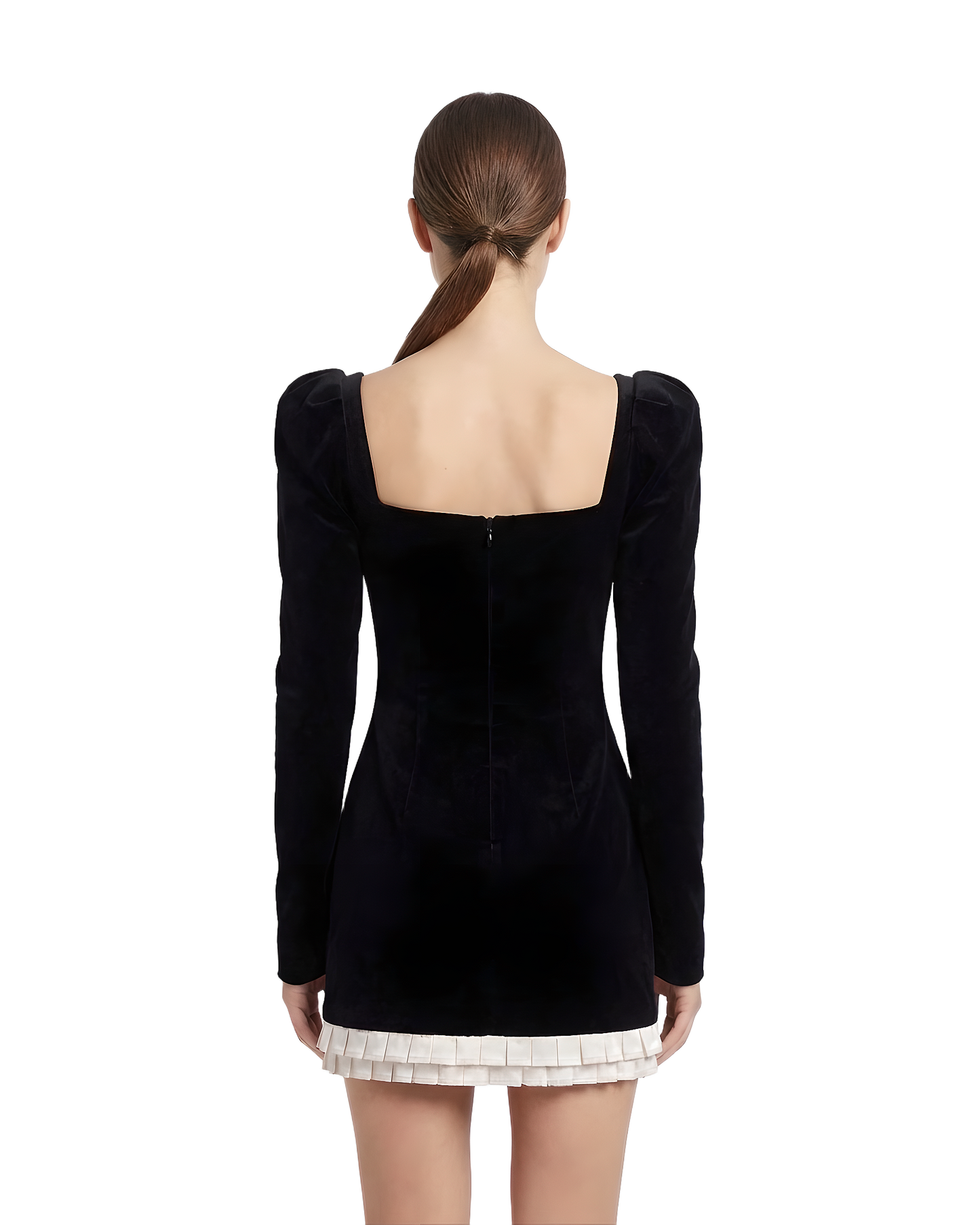 Velvet Puff Sleeve Mini Dress