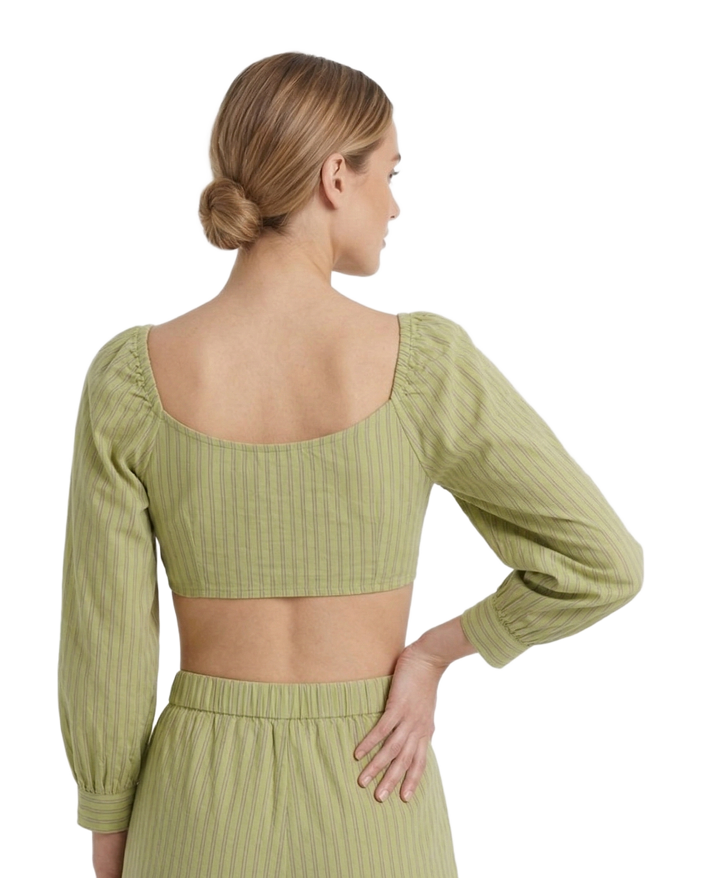 Striped Ruched Crop Top