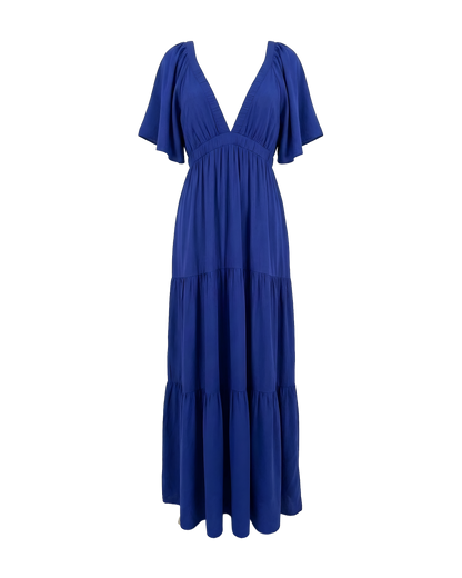 Deep V Tiered Maxi Dress