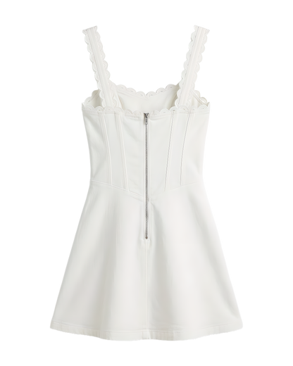 Scallop Strap Corset Mini Dress