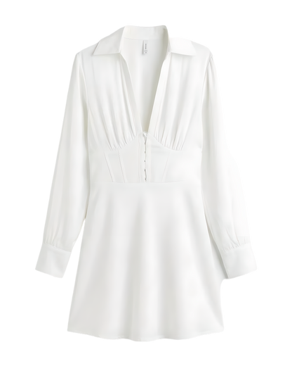 Corset Waist Shirt Mini Dress