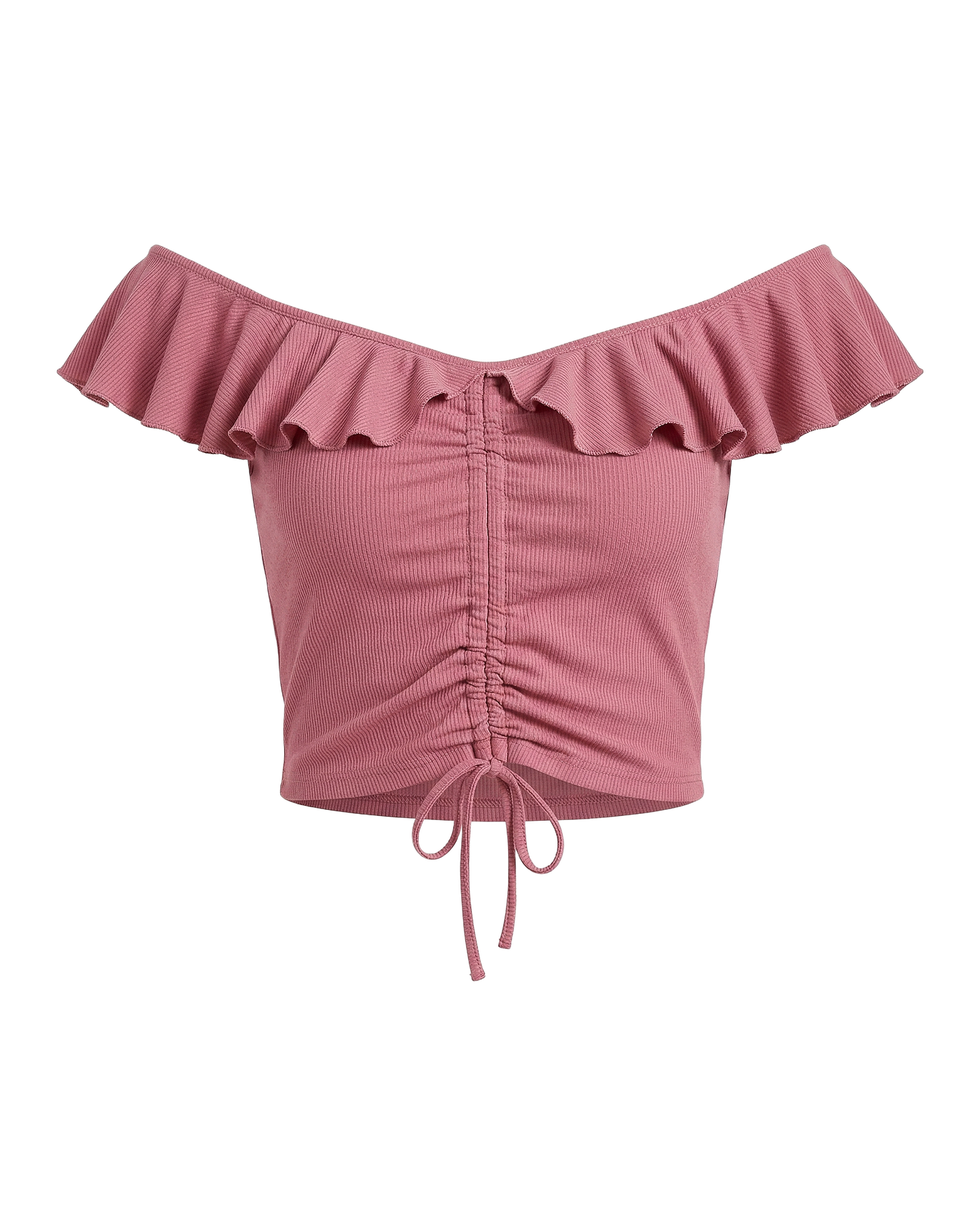 Ruched Off Shoulder Crop Top