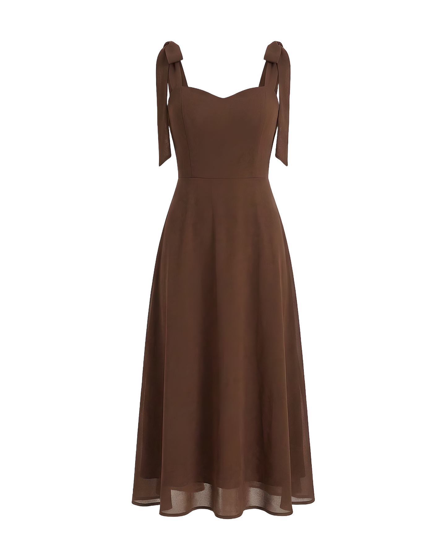 Tie Strap Sweetheart Midi Dress