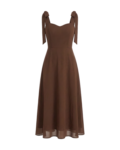 Tie Strap Sweetheart Midi Dress