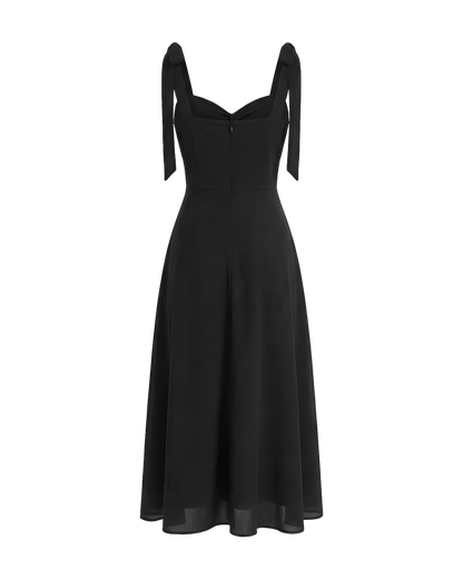 Tie Strap Sweetheart Midi Dress