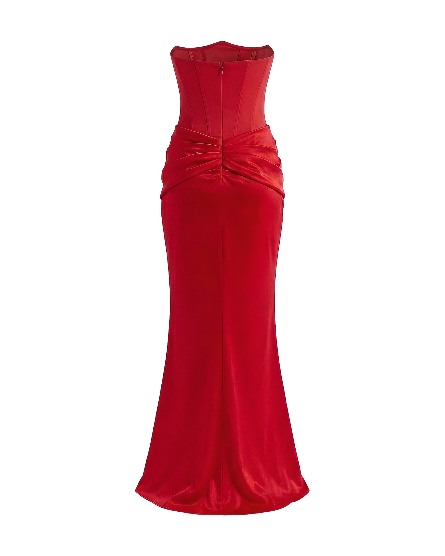 Strapless Satin Corset Maxi Dress