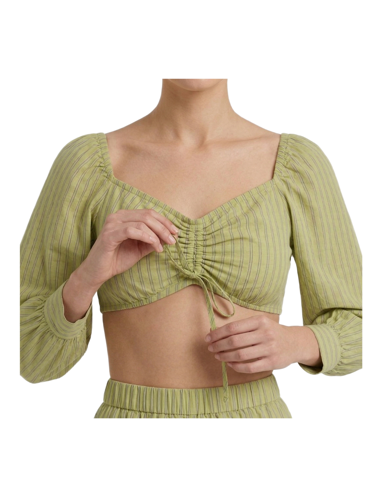Striped Ruched Crop Top