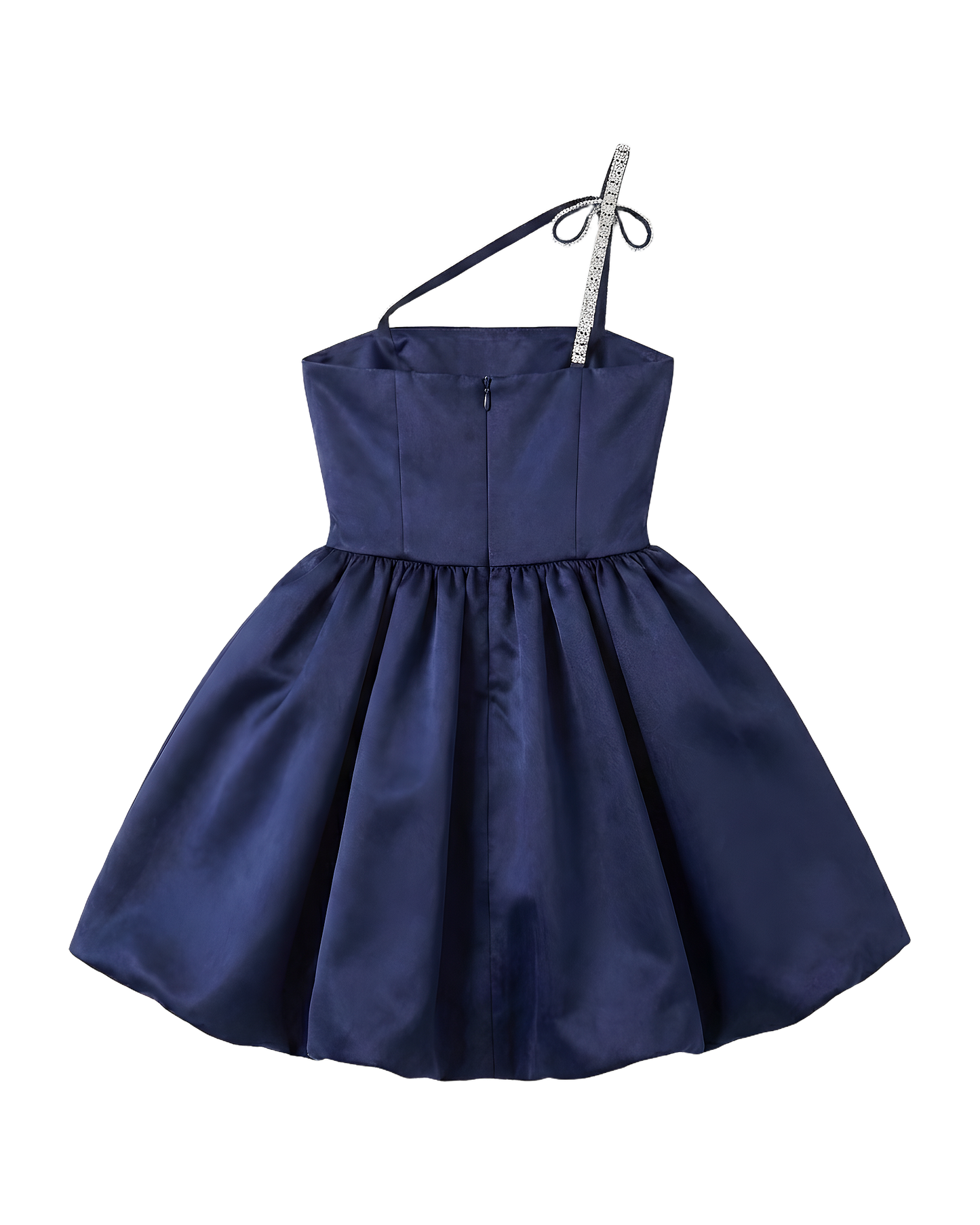 Crystal Strap One Shoulder Dress