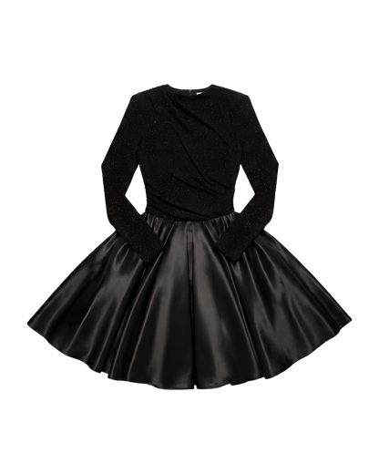 Glitter Bodice Flare Party Dress