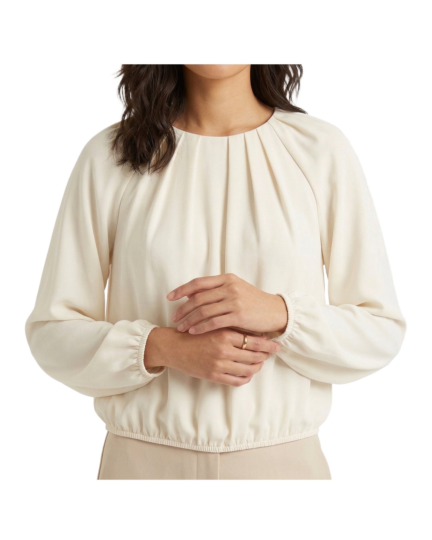 Pleated Long Sleeve Top