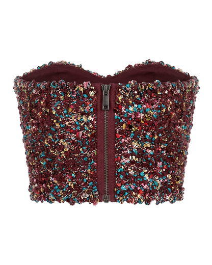 Sequin Tube Corset Top