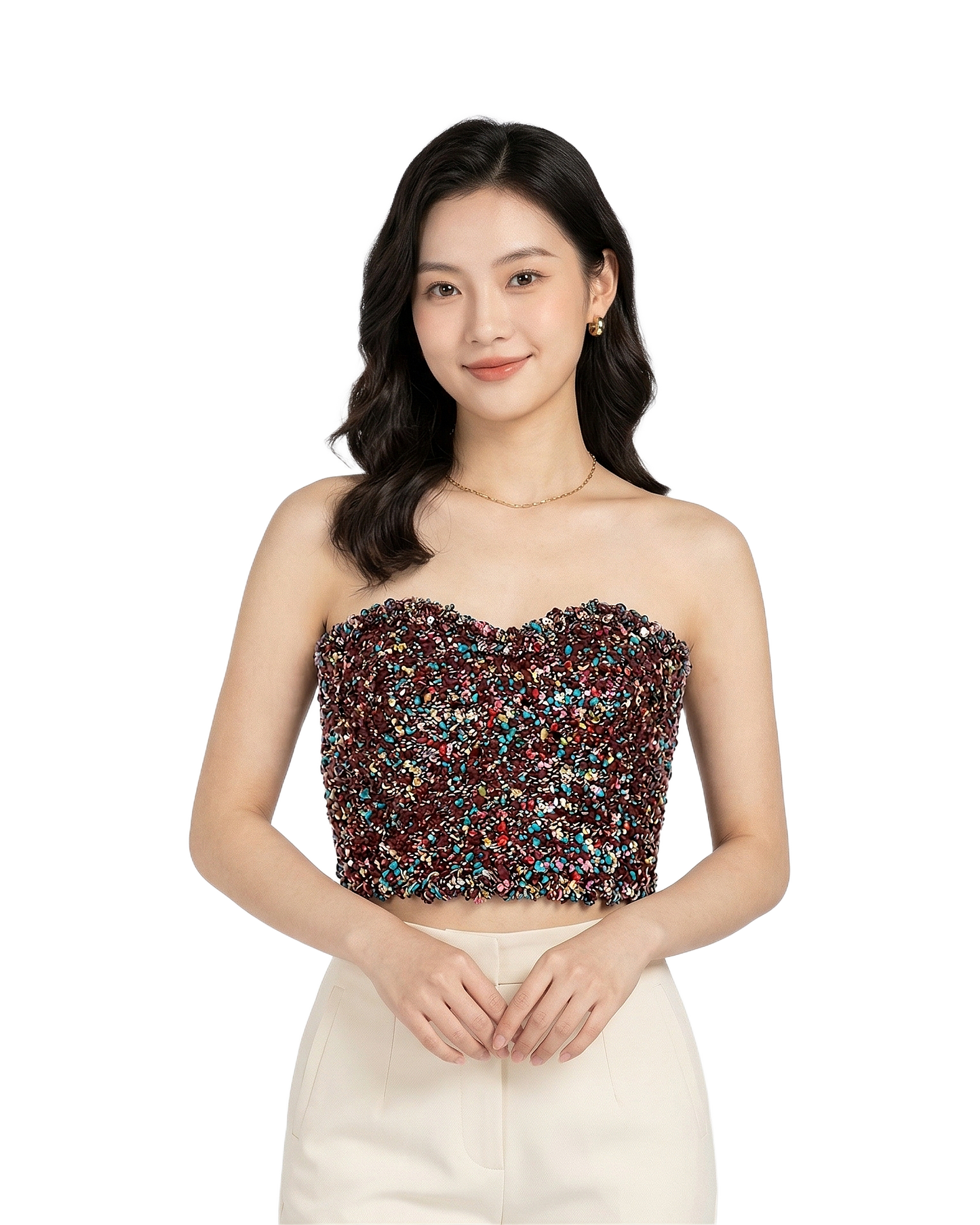 Sequin Tube Corset Top