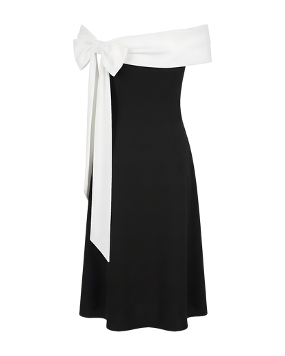 Off Shoulder Bow Evening Dress