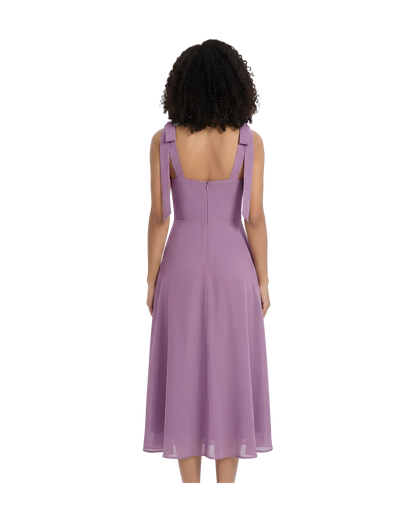Tie Strap Sweetheart Midi Dress