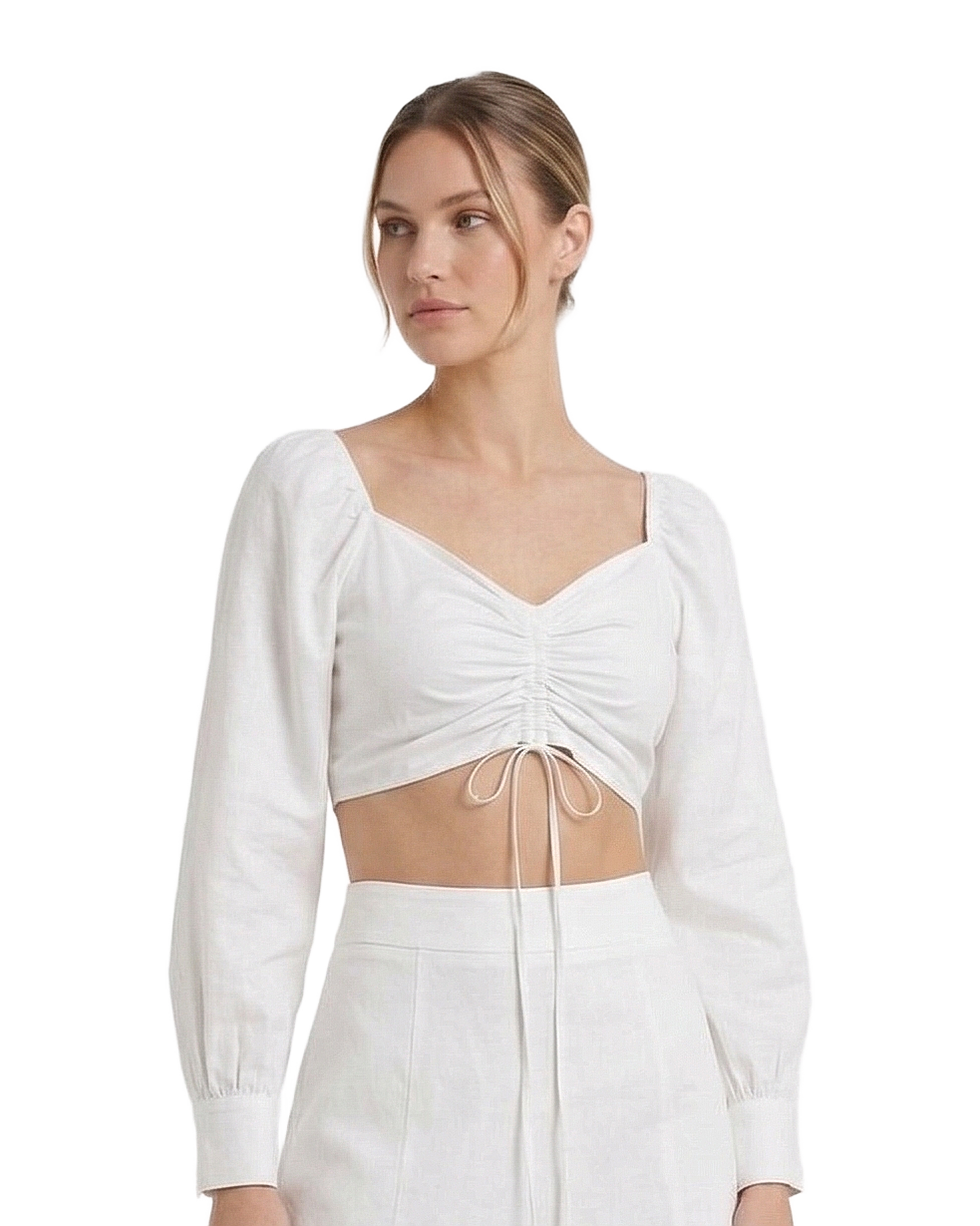Striped Ruched Crop Top