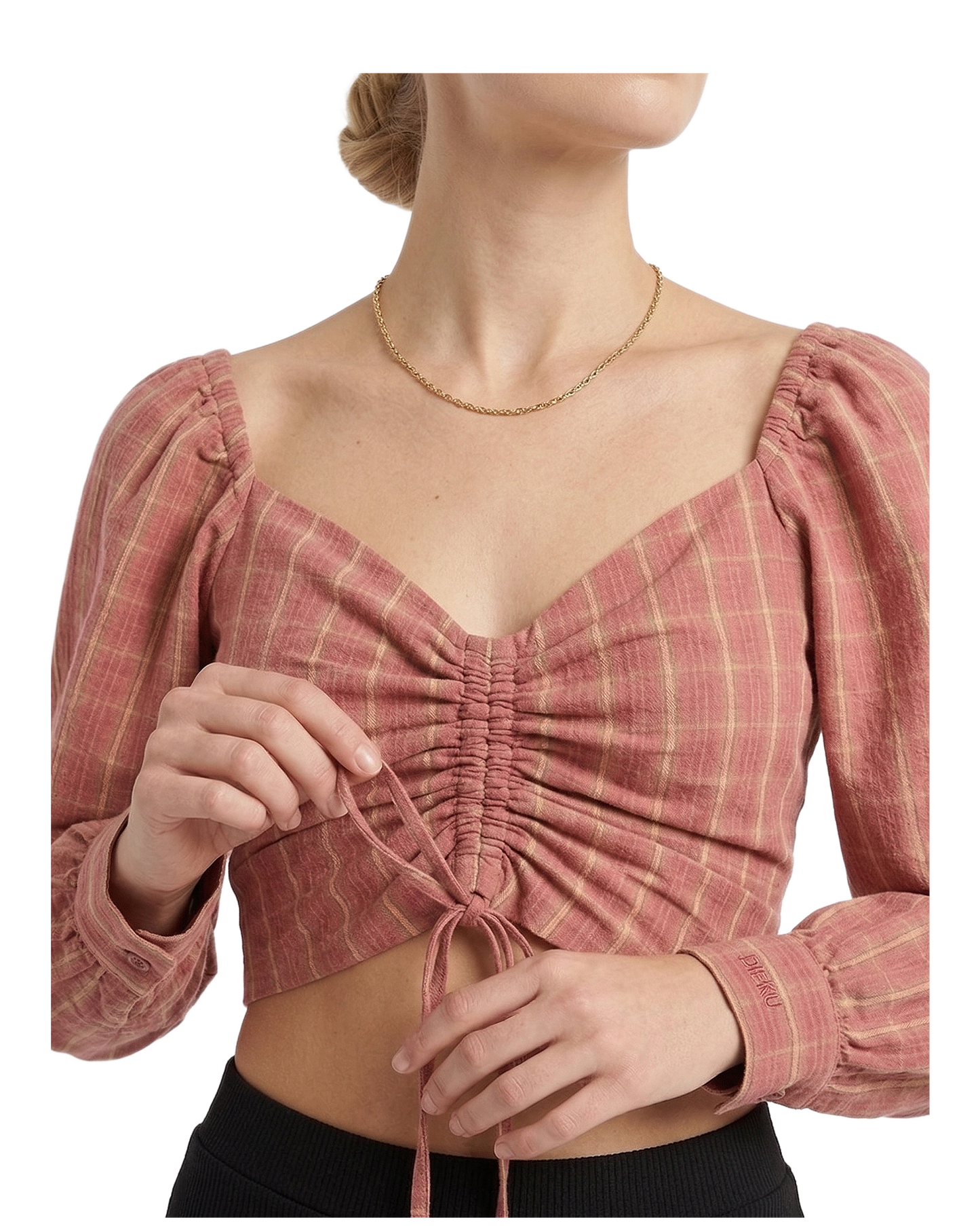 Striped Ruched Crop Top