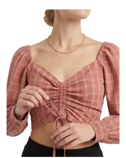 Striped Ruched Crop Top