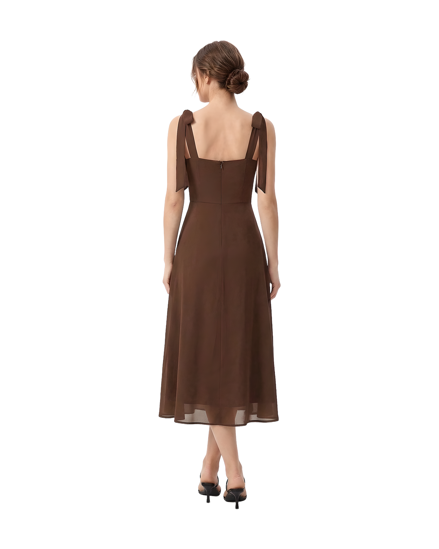 Tie Strap Sweetheart Midi Dress