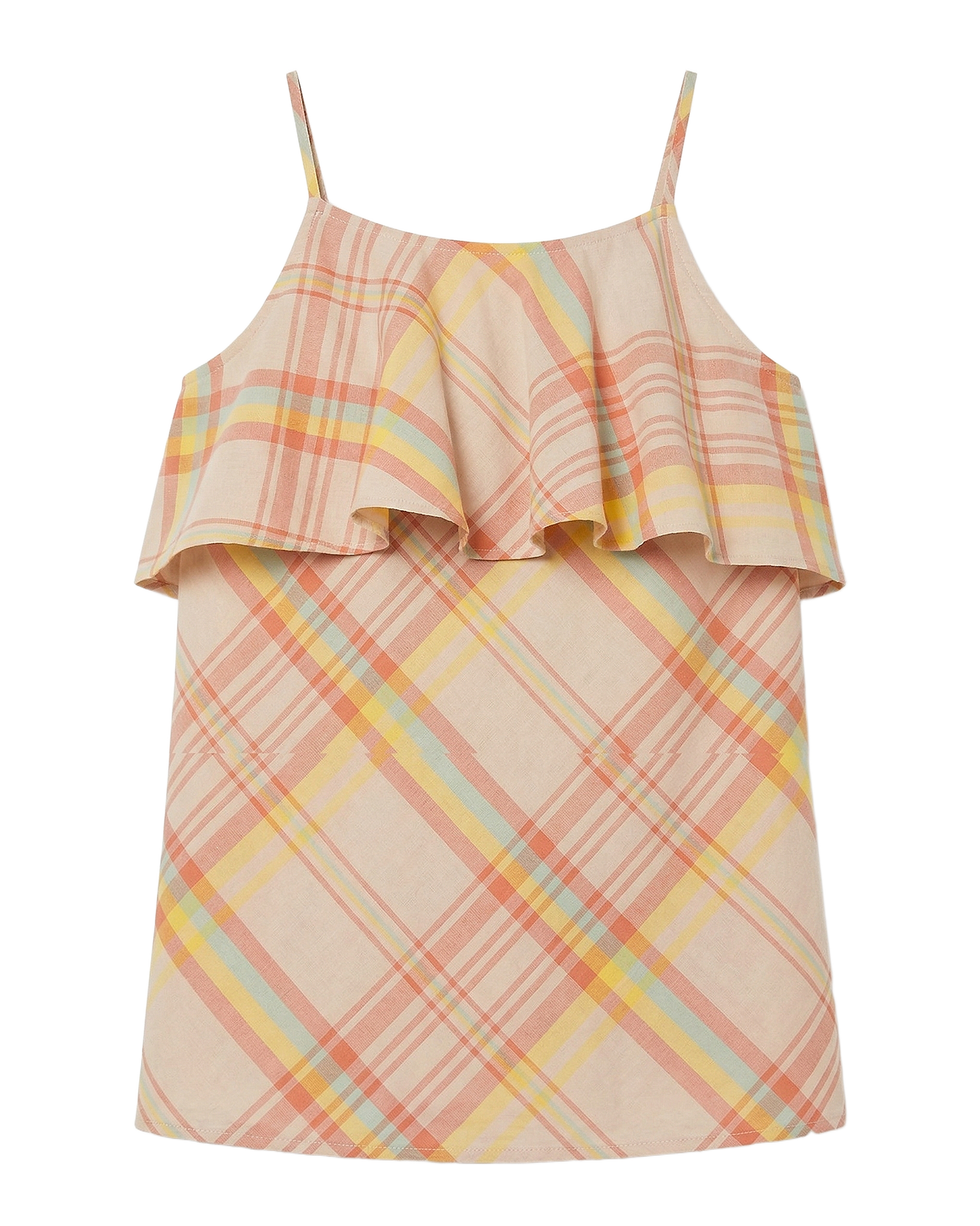 Plaid Ruffle Cami Top