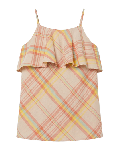 Plaid Ruffle Cami Top