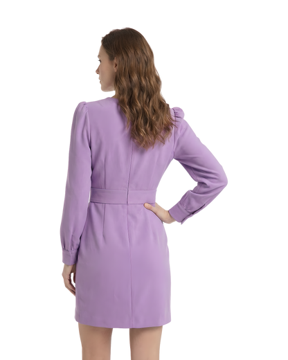 Lavender Tulip Wrap Mini Dress