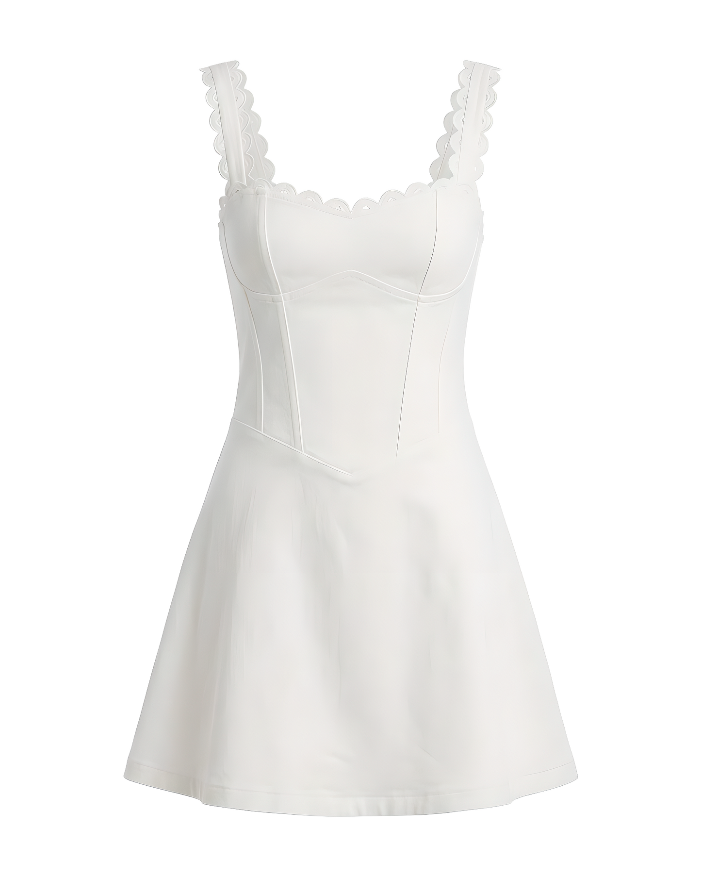 Scallop Strap Corset Mini Dress