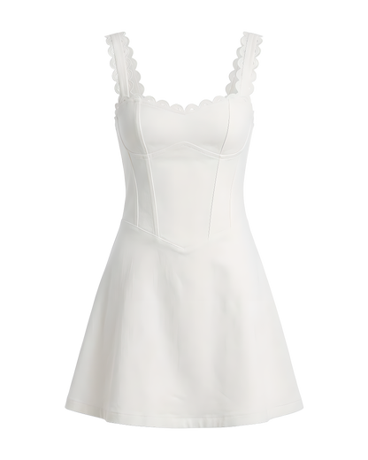 Scallop Strap Corset Mini Dress