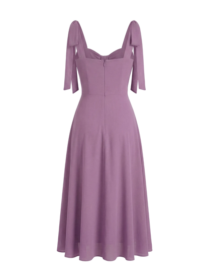 Tie Strap Sweetheart Midi Dress