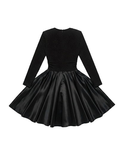Glitter Bodice Flare Party Dress